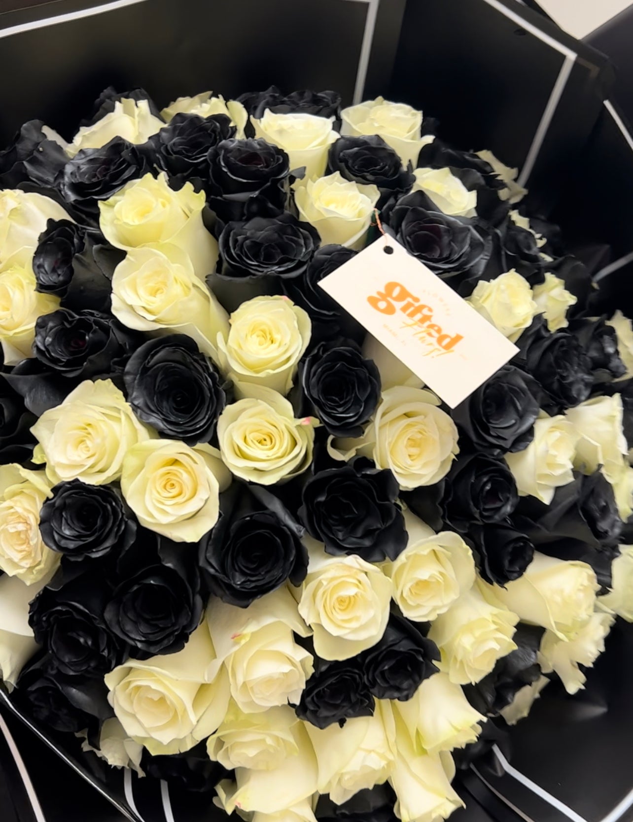 Panda Black & White Rose Bouquet
