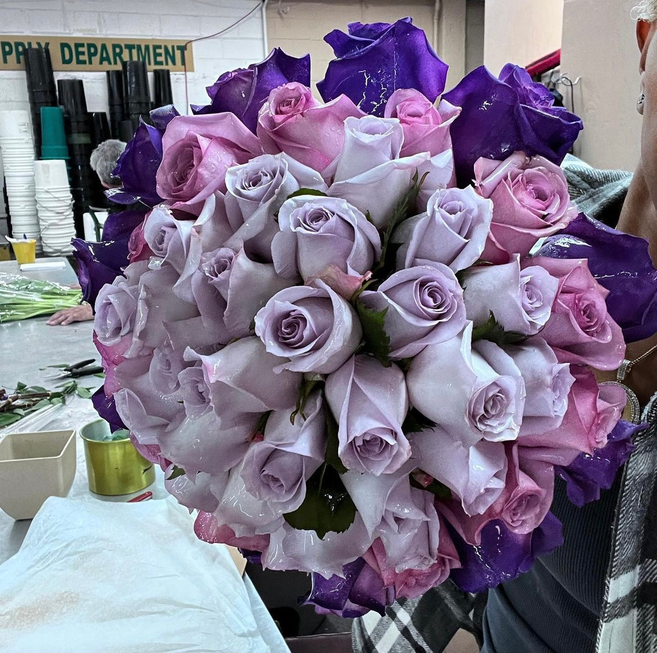 Elevate the ambiance with our Light + Dark Purple Ombre Rose Bouquet, available for same-day delivery in Miami, FL. These captivating roses seamlessly transition from soft, light purple to rich, dark purple, creating a mesmerizing ombre effect. Hand-picked for their beauty, each rose exudes elegance and sophistication. Surprise your loved one today and let the enchanting hues of this bouquet ignite their imagination, conveying your heartfelt sentiments in a truly extraordinary way.